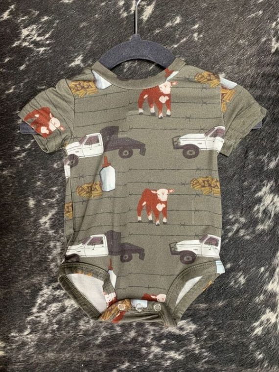 Calves and Trucks Onesie on The Other Place Lampasas