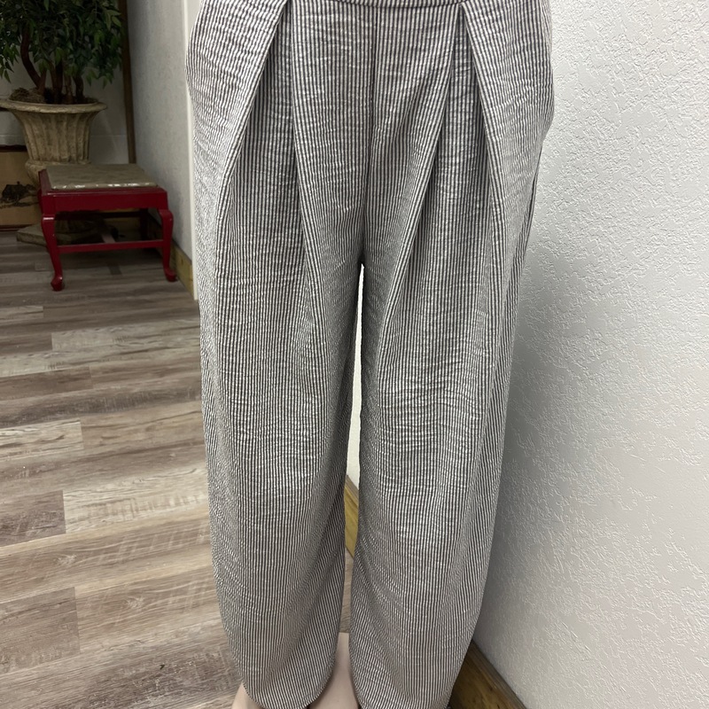 Pants - Black/White Stripe Gauze Pants