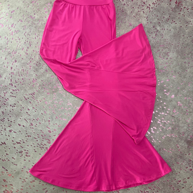Pants - Hot Pink Pull on Bell Bottom