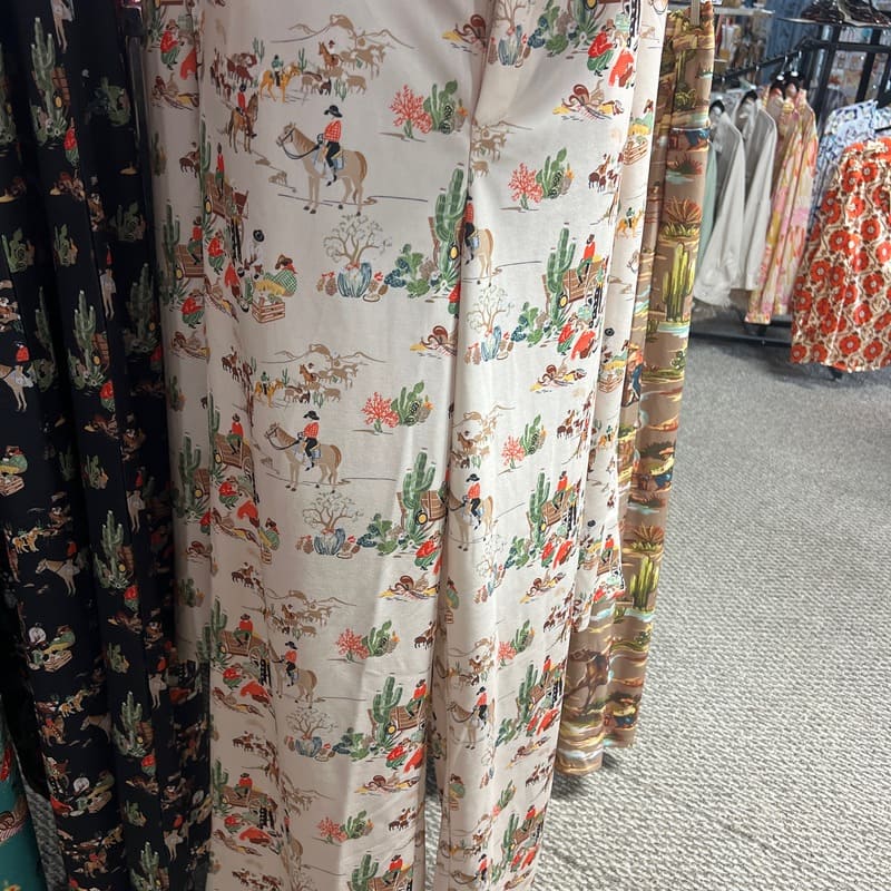 Pants - Tan Wagon Print Trouser with pockets