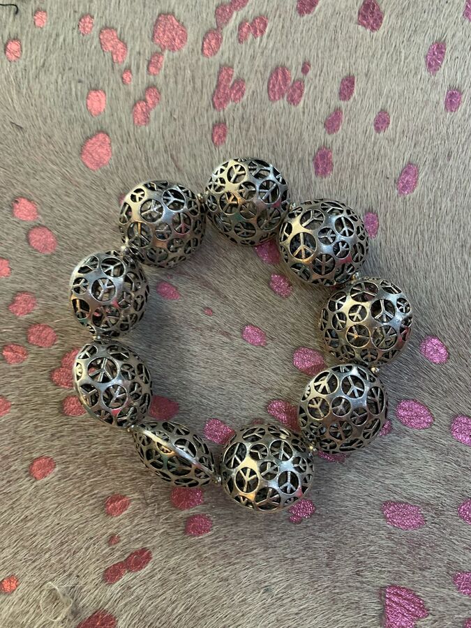Bracelet Peace Sign Silver