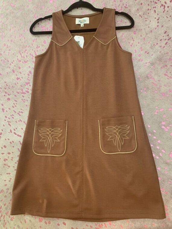 Dress - SCUBA Brown Shift
