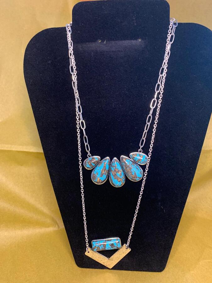 Necklace - 2 Layered Western Natural Stone