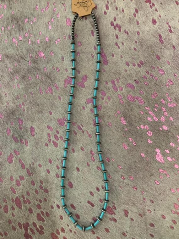 Necklace - Costume Turquoise and Navajo Pearls