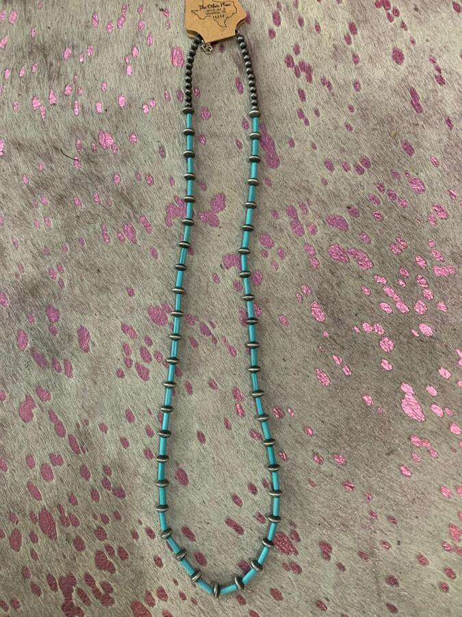 Necklace - Costume Turquoise and Navajo Pearls