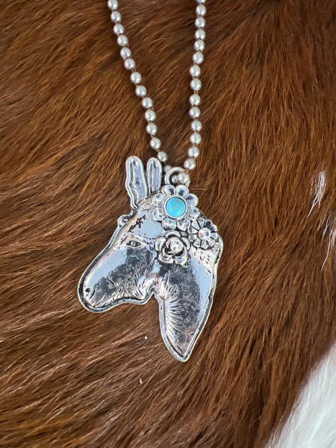 Necklace - Donkey with Turquoise Stone