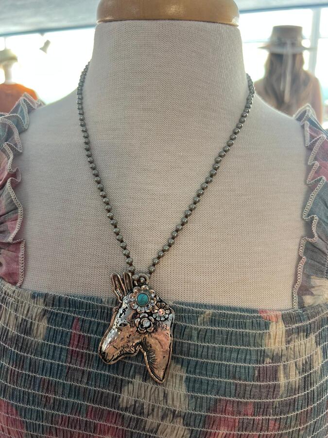 Necklace - Donkey with Turquoise Stone