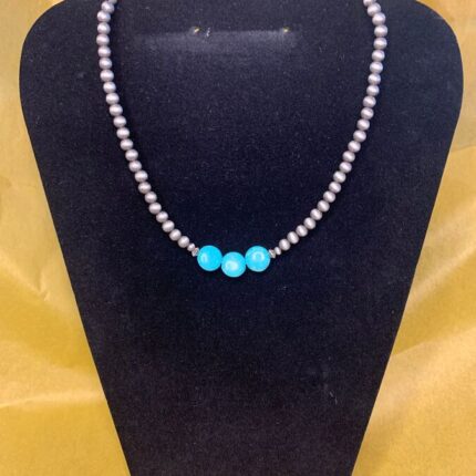 Necklace - Navajo Beads with 3 Turquoise Beads