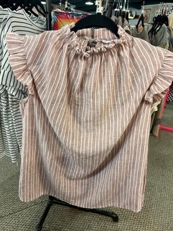 Shirt Rose White Ruffle Sleeve