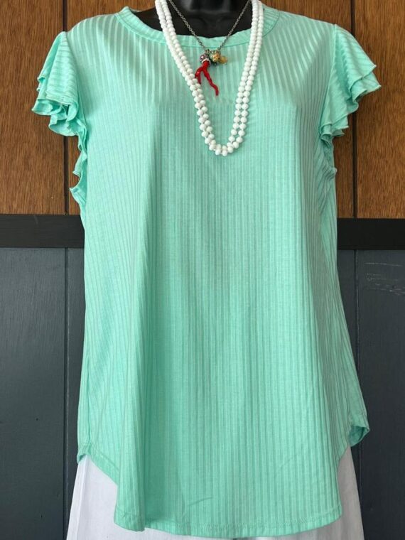 Shirt Ruffle Sleeve Mint