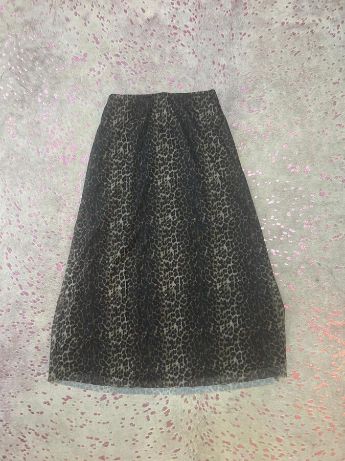 Skirt - Cheetah Mesh Maxi