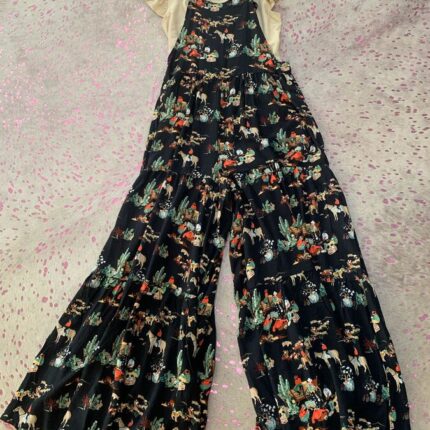 Romper Overall Ruffle Black Wagon TH86