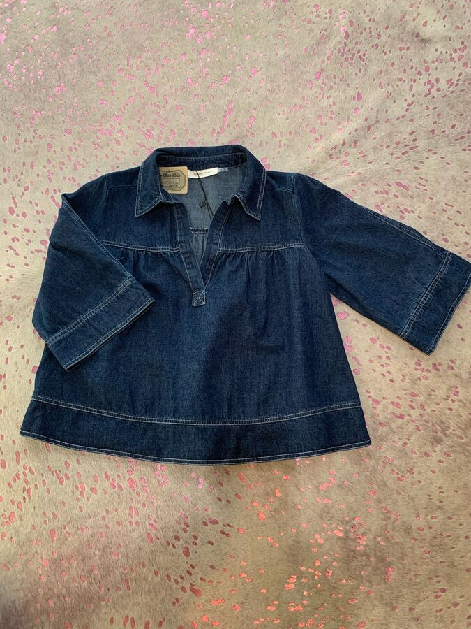 Shirt - V Neck Denim Swing Top