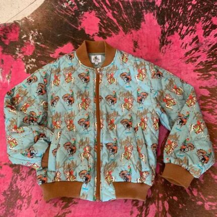 Jacket Bomber Teal Howdy Quilted