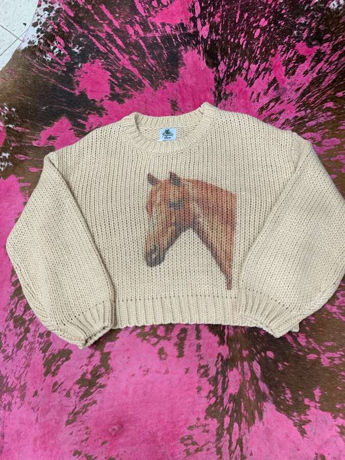 Sweater horse Cream LS