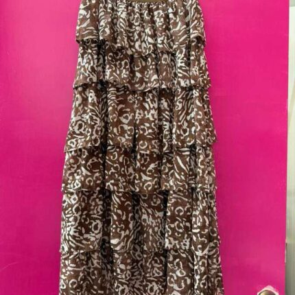 Skirt Leopard Jacquard Chiffon Maxi