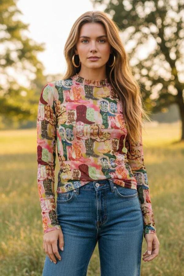 Mesh Shirt Kicking Boots