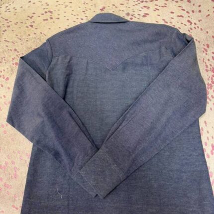 Shirt Dark Chambray Denim Pearl Snaps 2