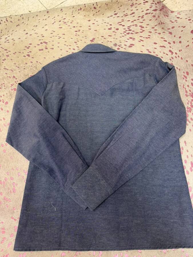 Shirt Dark Chambray Denim Pearl Snaps