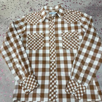 Shirt Tan Mixed Gingham